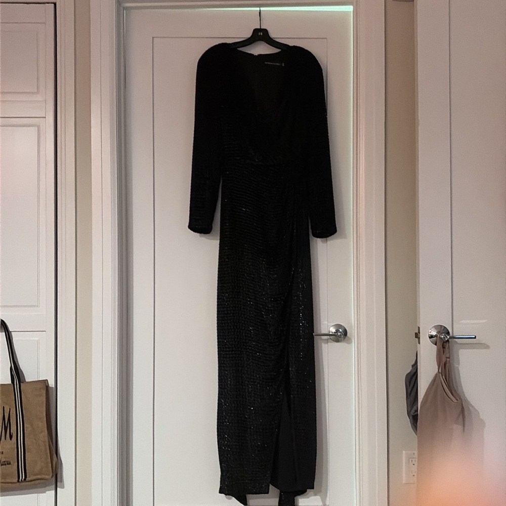 STUNNING HIGH END DESIGNER BRANDON MAXWELL Black tie gown in pristine condition - Picture 5 of 11
